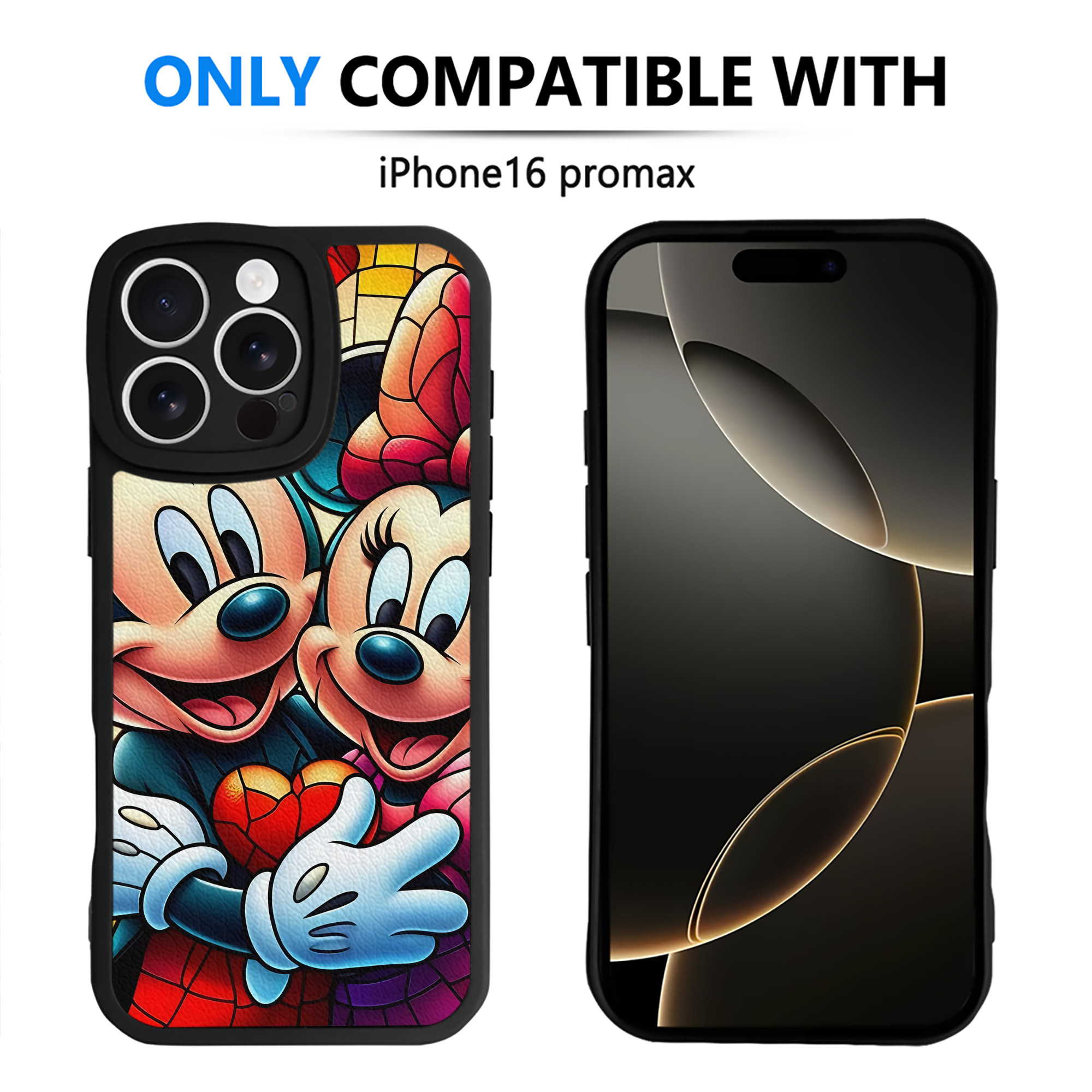 （画像用） ミッキーマウス Mickey Mouse 【iPhone 16シリーズ対応】シリコンスマホケース（レザー調） 材質：シリコン